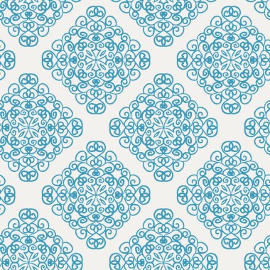 Mavi damaske grafikler için kusursuz desen