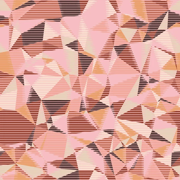 Zufällige nahtlose rosa Dreieck Muster Fliesen Chaos — Stockvektor