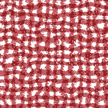 Kırmızı beyaz desenli Gingham halısı.