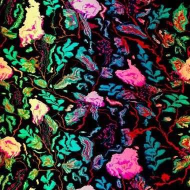 Çiçek tekno hatası sürreal çiçek desenli numune