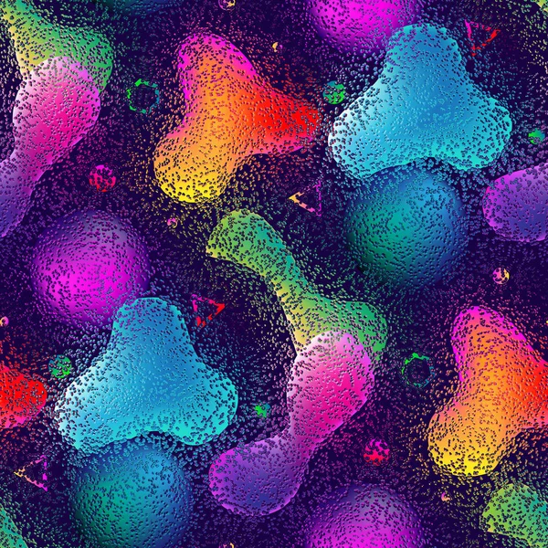 Vivid vibrante blob formas glitch patrón sin costura — Foto de Stock