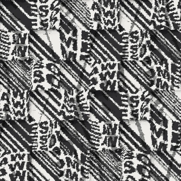 Mots déformés type ondulé audacieux 60 motifs sans couture — Image vectorielle