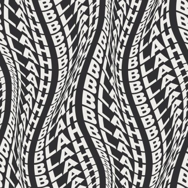 Çarpık kelimeler, dalgalı yazılar, kalın 60 'lar, pürüzsüz desen.