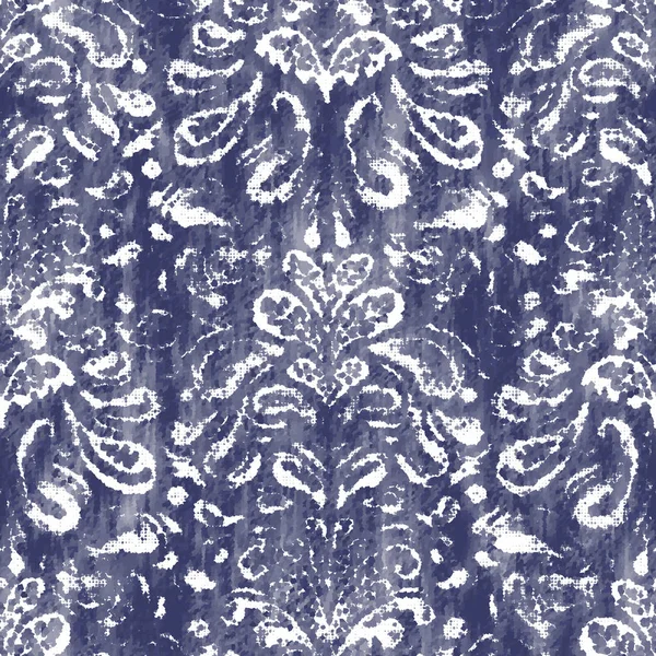 Damask indigo ναυτικό βαμμένο αποτέλεσμα φοριέται ναυτικό μοτίβο — Διανυσματικό Αρχείο