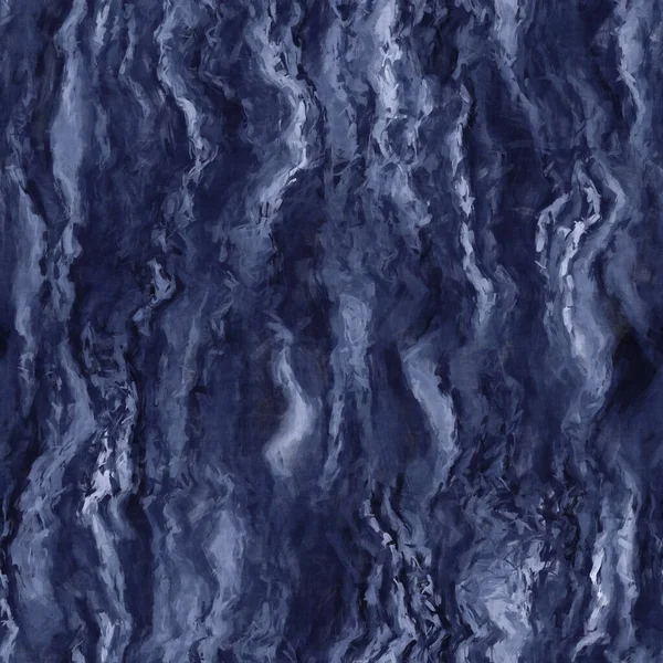 Hullámos indigó kék vízfestmény ecsettel zökkenőmentesen — Stock Fotó