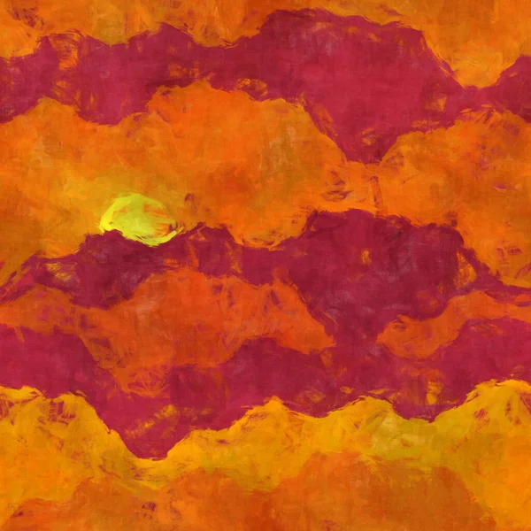 火の夕日は、シームレスタイルを斑状ブラシ塗装 — ストック写真