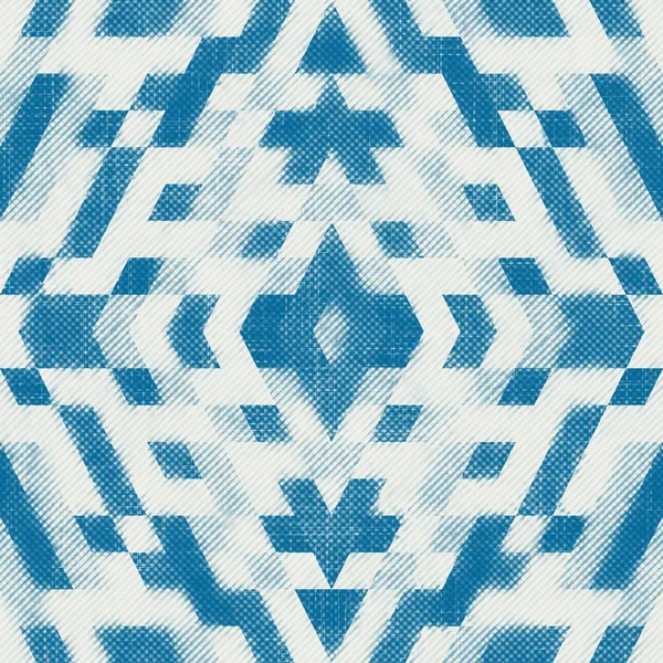 Blue pen inkt crosshatch naadloos patroon ontwerp — Stockfoto