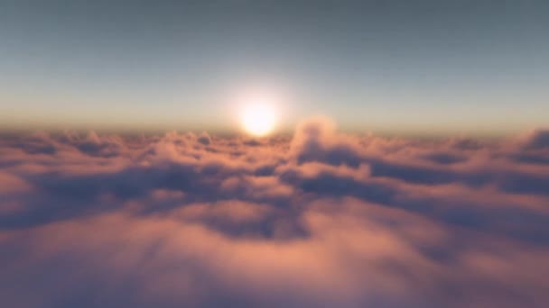 Vol Avion Dessus Des Nuages Coucher Soleil Video Boucle Infinie — Stock videók