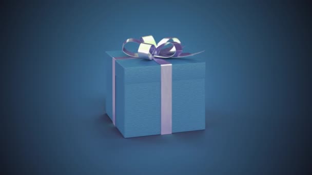 Render Blue Gift Seamless Rotating Realistic Gift — 비디오