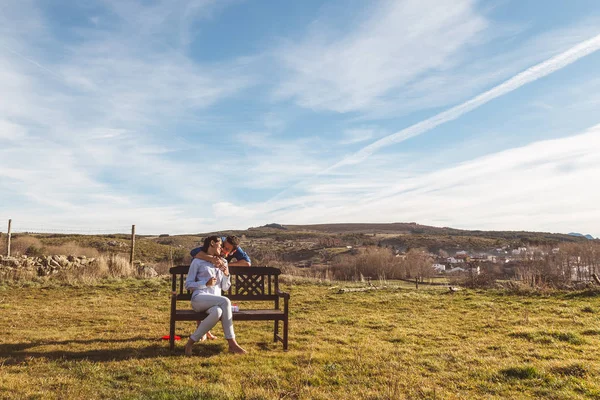 Young couple  Hugging, kissing and enjoying spending time togeth