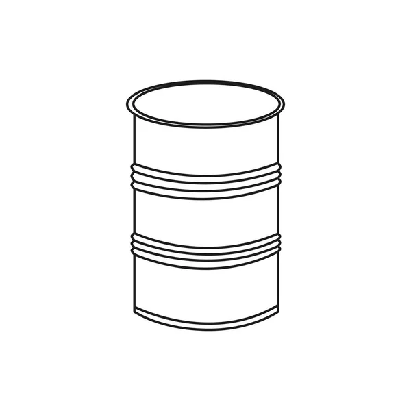 Упрощенная векторная иллюстрация металлической бочки на белом фоне . — стоковый вектор