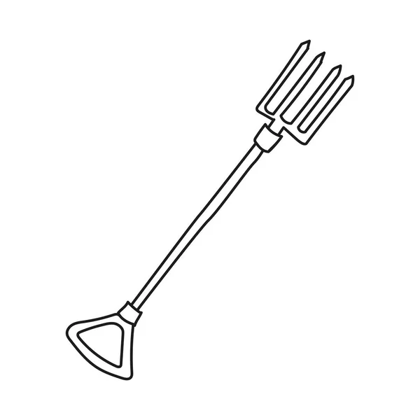 Fourche de jardin. Icône simple dessinée à la main. Illustration vectorielle Doodle sur fond blanc . — Image vectorielle