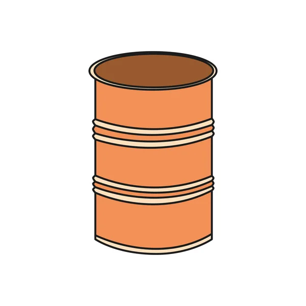 Simplified contour color illustration of a metal barrel on a white background. — Stock Vector