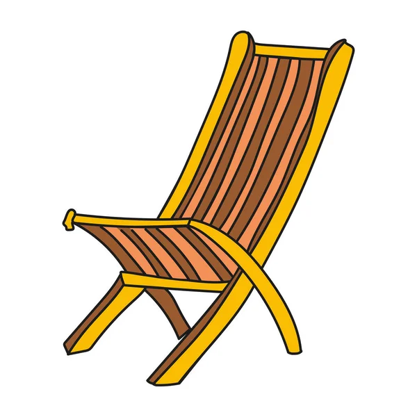 Ilustração vetorial colorida simplificada de uma cadeira de praia em um fundo branco . — Vetor de Stock