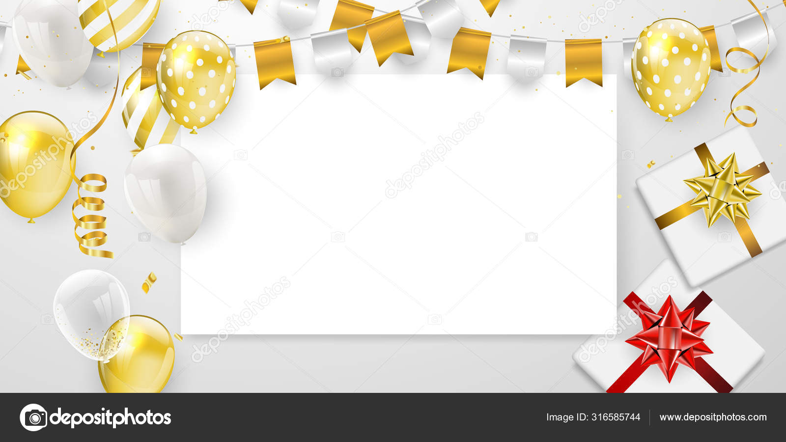 Happy Birthday Celebration Party Banner Gold Balloons Background Vector  Illustration Stock Vector Image by ©hanakaz01 #316585744