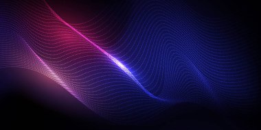 Soyut teknoloji geçmişi. Parçacık Sisi Ağı Siber Güvenlik Vektörü illüstrasyonu.