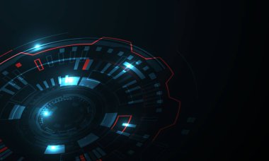 Parlayan ışık konseptinin soyut geometrik teknoloji şekli, vektör illüstrasyonu