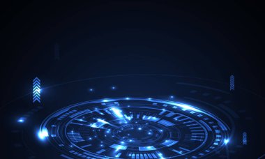 Parlayan ışık konseptinin soyut geometrik teknoloji şekli, vektör illüstrasyonu