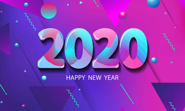 2020 ใหม นหล งคล นเกรเด ยนเช งนามธรรม ภาพเวกเตอร — ภาพเวกเตอร์สต็อก