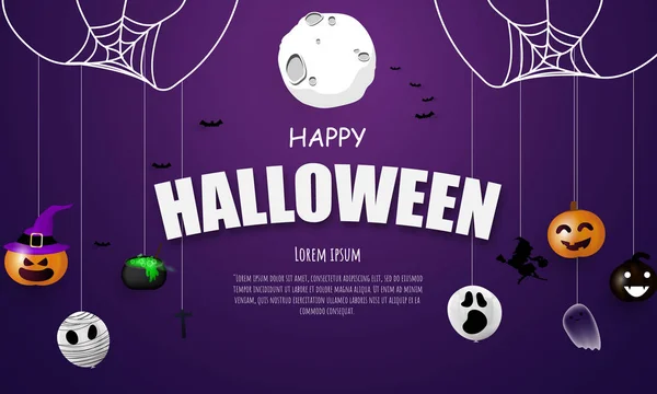 Fondo Halloween Fiesta Diseño Concepto Ilustración Vectores Celebración — Vector de stock