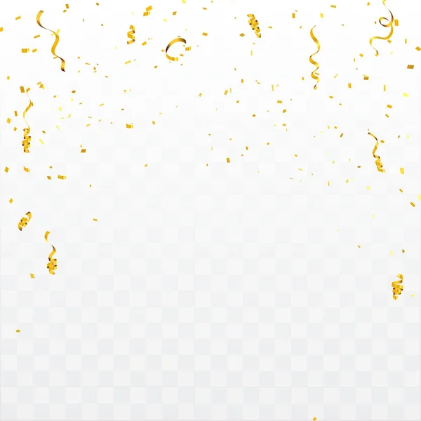 Modelo Fundo Celebração Com Confetes Fitas Ouro Luxo Cartão Rico —  Vetores de Stock
