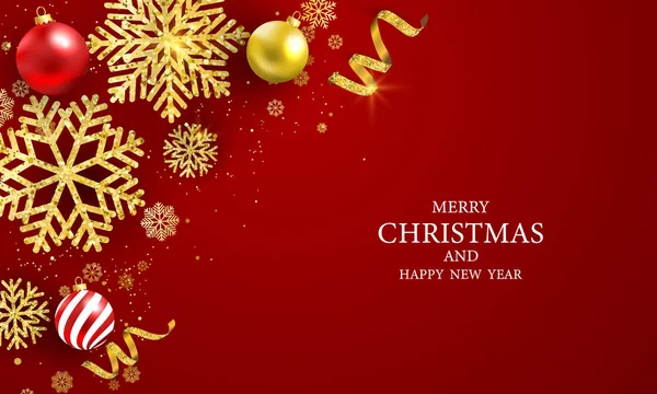 Christmas Party Poster Happy New Year Red Background — стоковий вектор