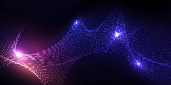 抽象技術の背景 粒子ミストネットワークサイバーセキュリティベクトル図 — ストックベクタ