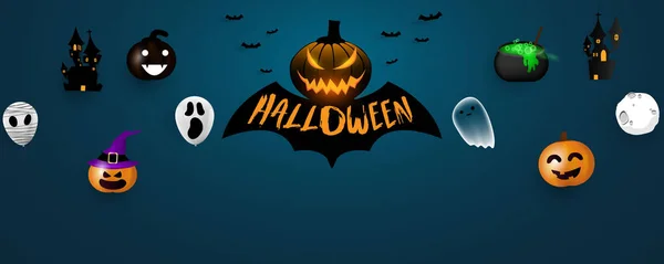 Halloween Carnival Background Set Balloons Концепт Дизайн Party Celebration Vector — стоковий вектор