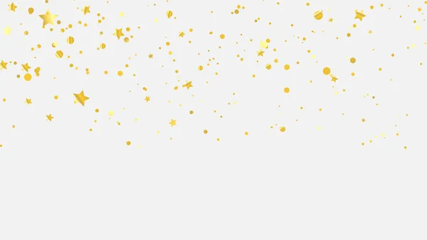 Konfeti yıldızı altın kurdeleleriyle kutlama şablonu. Lüks tebrik kartı.