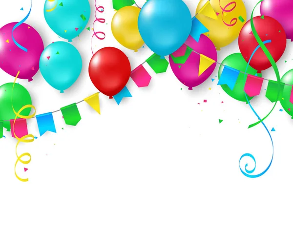 Colorful Balloons Confetti Concept Design Template Celebration Background Confetti — Stock Vector