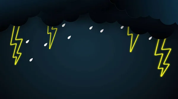 Cloud Rain Blue Background Heavy Rain Rainy Season Sky Lightning — Stock Vector