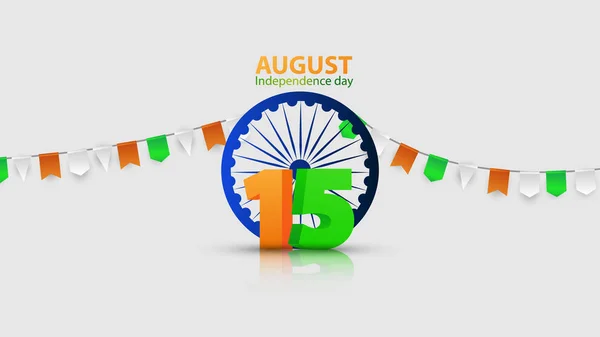 Concepto Diseño Día Independencia India Gráficos Saludo Fondo Celebración Vector — Vector de stock