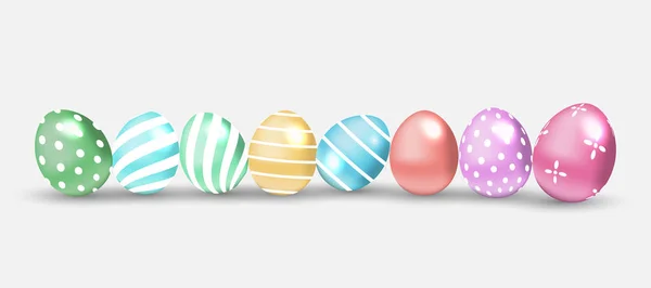 Mutlu Paskalyalar Süslü Yumurtalar — Stok Vektör