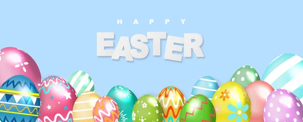 Mutlu Paskalyalar Süslü Yumurtalar — Stok Vektör
