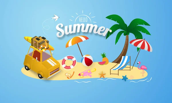 Voorjaar Zomer Poster Banner Vector Illustratie Ontwerp Voor Poster Kaart — Stockvector