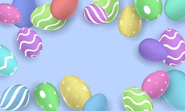 Mutlu Paskalyalar Parlak Süslü Yumurtalar — Stok Vektör