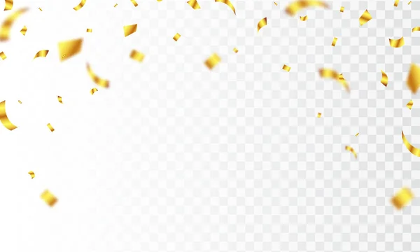 Шаблон Праздника Золотыми Лентами Конфетти Роскошные Открытки — стоковый вектор