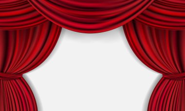 Kırmızı perde arkaplanı. Büyük açılış etkinliği tasarımı.