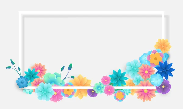 Дизайн Баннера Цветок Рамка Весенний Фон Красивой Баннеры Векторных Иллюстраций — стоковый вектор