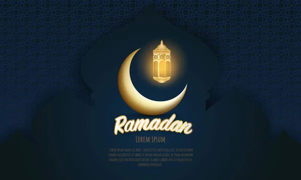 Ramadan Kareem 2020 Background Vector Illustration Mosque Moon Place Text — Stok Vektör