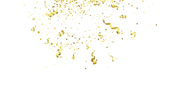 Modelo Fundo Celebração Com Fitas Ouro Confetti Luxo Cartão Rico —  Vetores de Stock