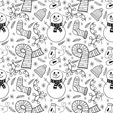 Tek renkli ve kırmızı aksanlı kusursuz bir Noel deseni. Noel çayının dijital çizimi ve kartlar için şekerler, hatıra defteri, ambalaj kağıdı, kumaş ve daha fazlası..