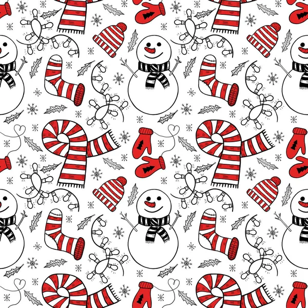 Tek renkli ve kırmızı aksanlı kusursuz bir Noel deseni. Noel çayının dijital çizimi ve kartlar için şekerler, hatıra defteri, ambalaj kağıdı, kumaş ve daha fazlası..