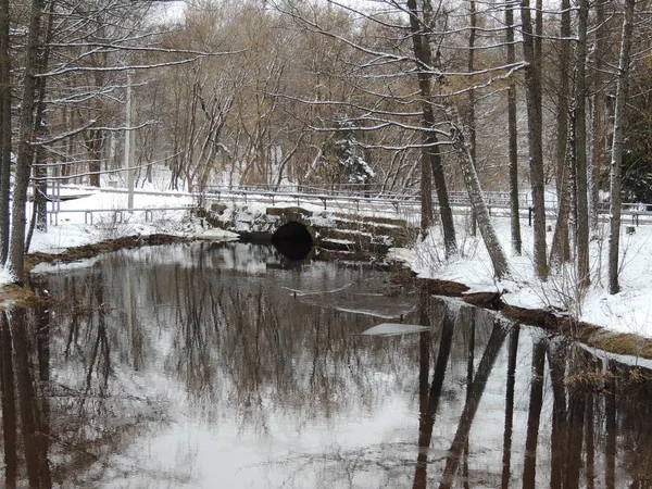 Vieux Pont Pierre Sur Ruisseau Ville — Photo