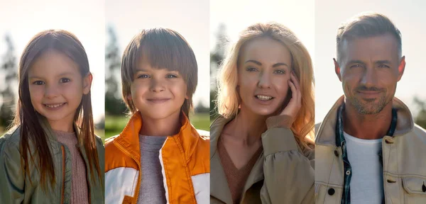 Your smile is our smile. Portraits of beautiful kids and their parents — Stock Photo, Image