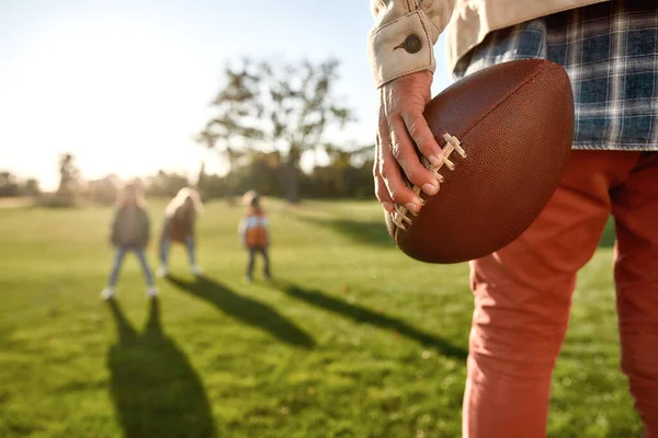 Ready to start. Happy family spending time in the park on a sunny day Royalty Free Stock Images