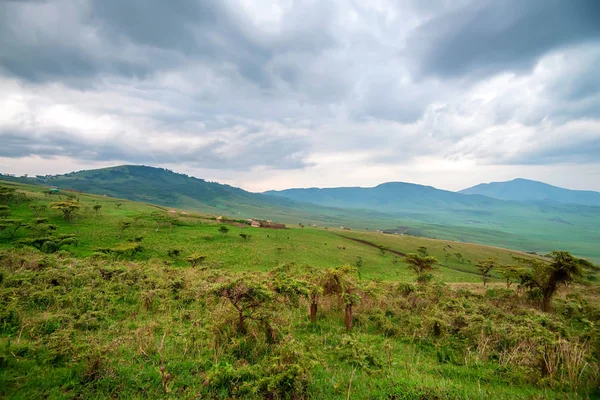 Landscape in Tanzania, depression near Ngorongoro — Stock Photo, Image