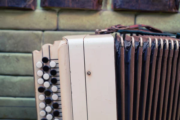 Antiguo instrumento musical ruso bayan — Foto de Stock