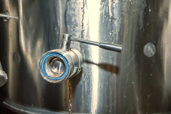 Close up ball valve on water tank
