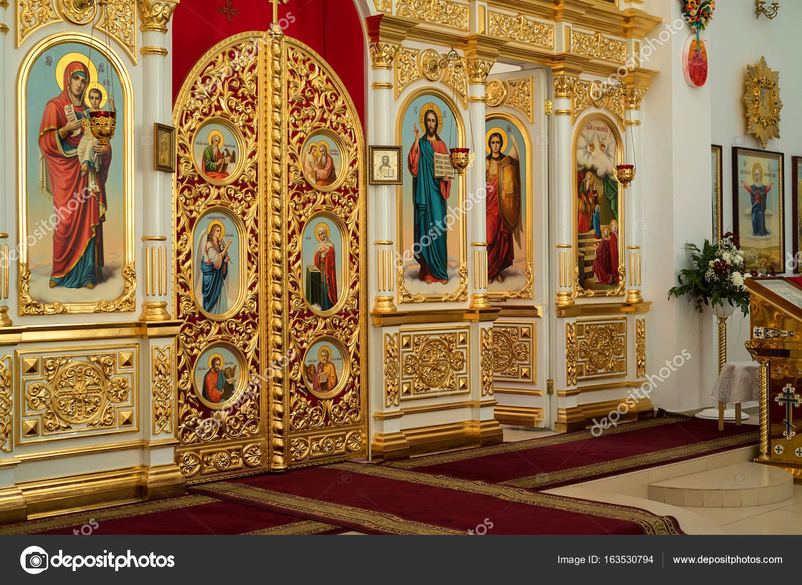 Russian Orthodox Church Interior Stock Editorial Photo